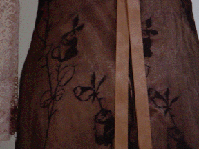 Detail of see-through flocked chiffon