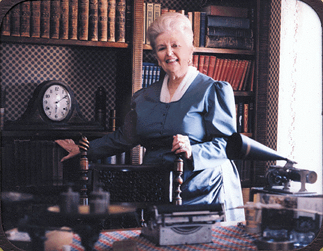 Joanne wearing Bustle Dress